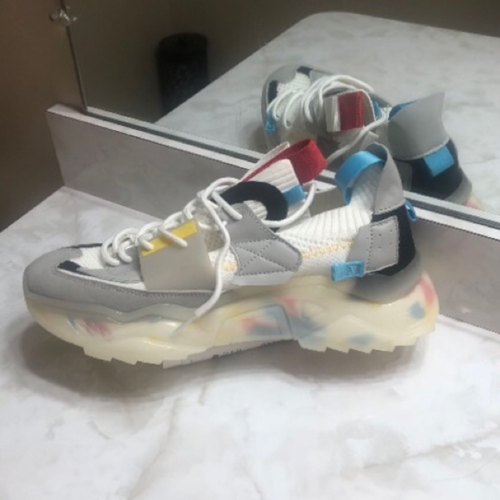Unisex Lace-Up/Slip-On Sneakers - Colorful Confetti Design (Women’s Size 7) - Picture 11 of 11